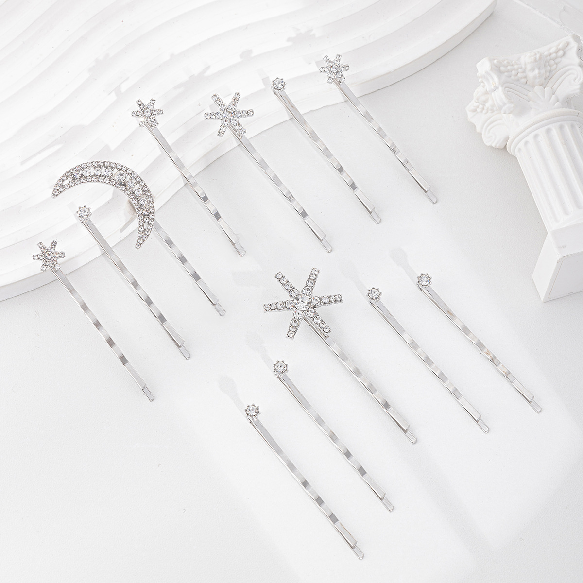 All Seasons Season Sweet Shiny Women's Star Moon Rhinestone Hair Pins