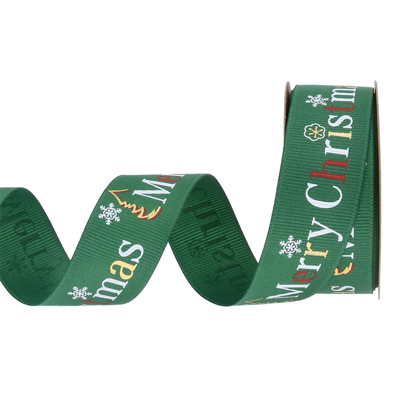 Nuevos productos Amazon Walnutman cintas estampadas letras de seda de árbol de Navidad caja de regalo de Navidad embalaje cinta forjada pequeño rollo