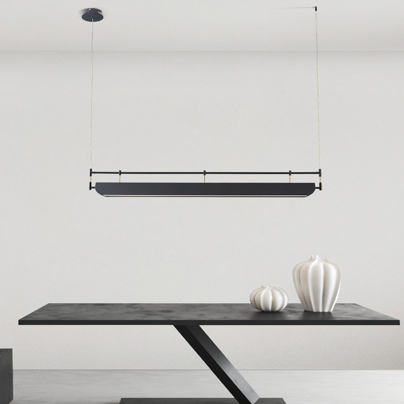 Diseño de lámparas de atmósfera de barra larga de ventas simple estilo de escritorio sala de exposiciones suave diseñador de la isla de ventas bar polo arte moderno colgante