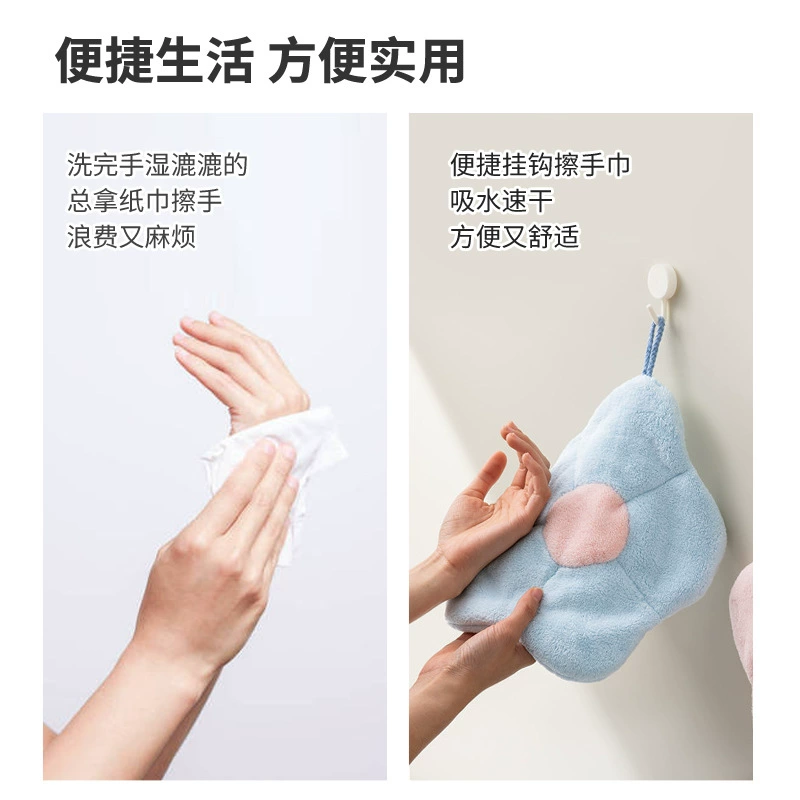 Шарф из кораллового велюра Jia Jianchen, утолщённый, подвесной, ручная стирка, не линяет, милые контрастные цветочные полотенца для рук