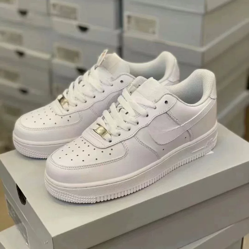 Nike Air Force 1, универсальные классические кроссовки для мужчин и женщин для повседневной носки, спортивные белые туфли для отдыха