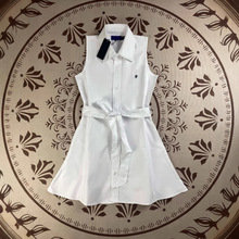 RL拉夫小马标时尚通勤女Polo牛津纺衬衫连衣裙A子裙刺绣无袖纯棉