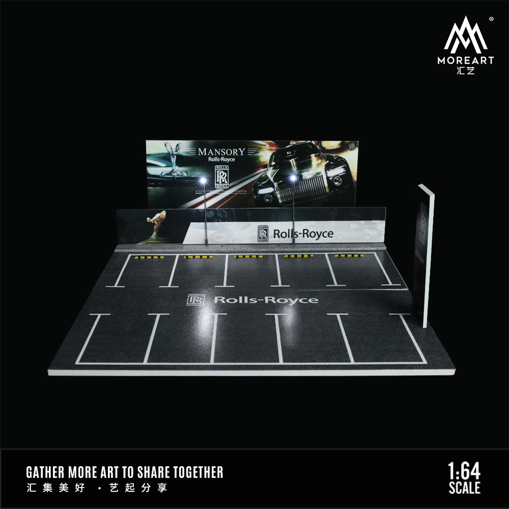 Estacionamiento modelo escena 1:64 simulación de aleación modelo de coche de juguete de almacenamiento de coches pantalla de luz decoración regalo