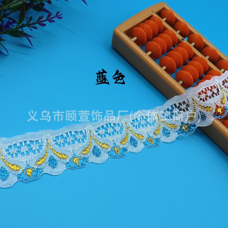 Inventario de 3 cm de estilo nacional de encaje sin bala ropa infantil encaje DIY muñeca accesorios de vestido de boda