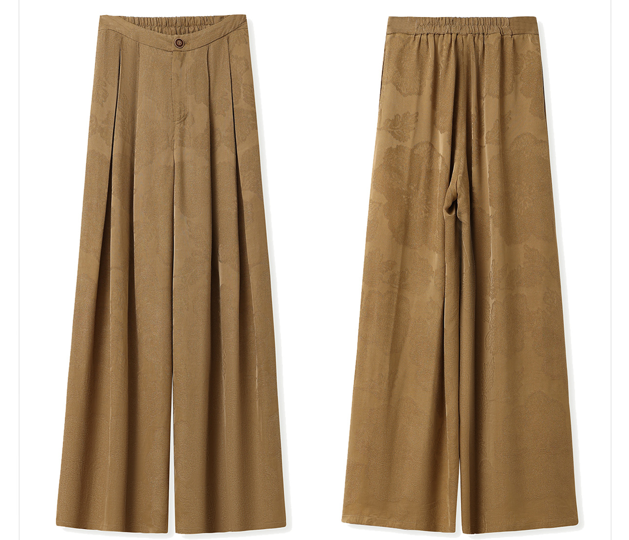 Quần ống rộng nữ phong cách Trung Hoa mới, chất rayon dệt vàng satin rủ — đen, Màu trắng nhạt, màu vàng chi tiết 31