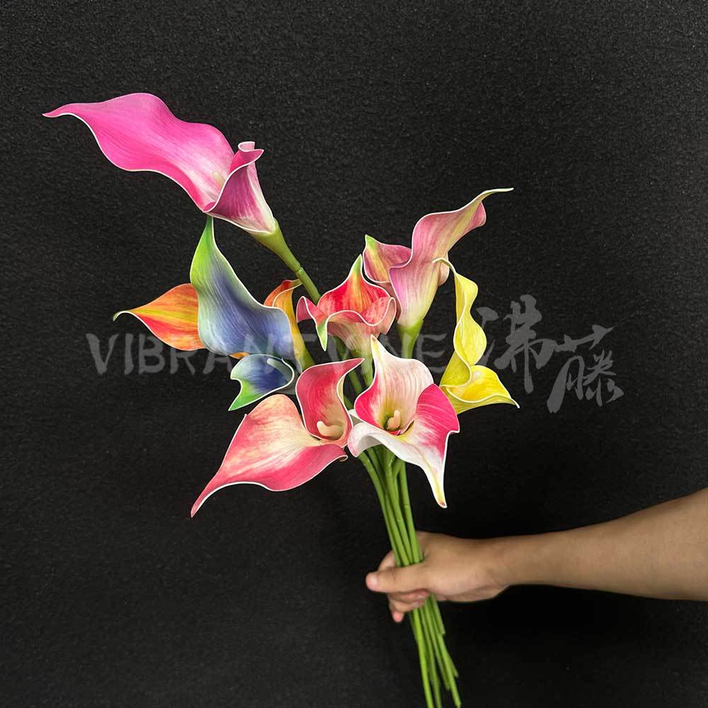 High-End Artificial Flower Double-Petal Calla Lily Single Calla Wedding Hotel Decoration Artificial Flower Bridal Bouquet Foreign Trade Wholesale