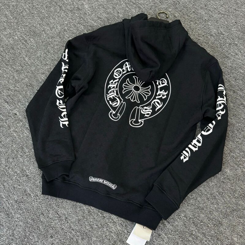 【In-Stock Authentic Version】Ch Chrome Hearts 25Fw Dark Pattern Full-Print Classic Sanskrit Zipper Sweatshirt for Men and Women 【In-Stock Authentic Version】Ch Chrome Hearts 25Fw Dark Pattern Full-Print Classic Sanskrit Zipper Sweatshirt for Men and Women