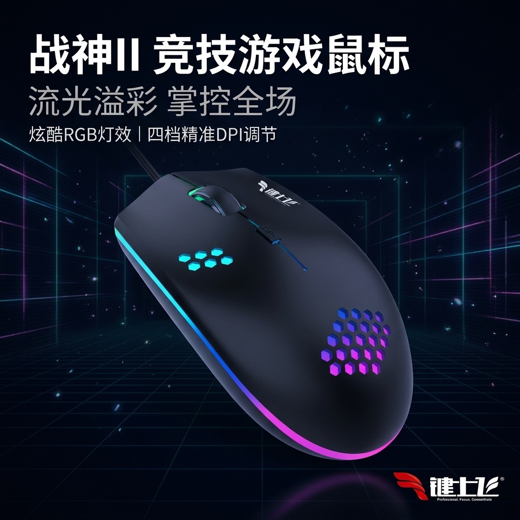 发光鼠标游戏电竞轻便电脑笔记本台式耐用办公静音款有线鼠标现货