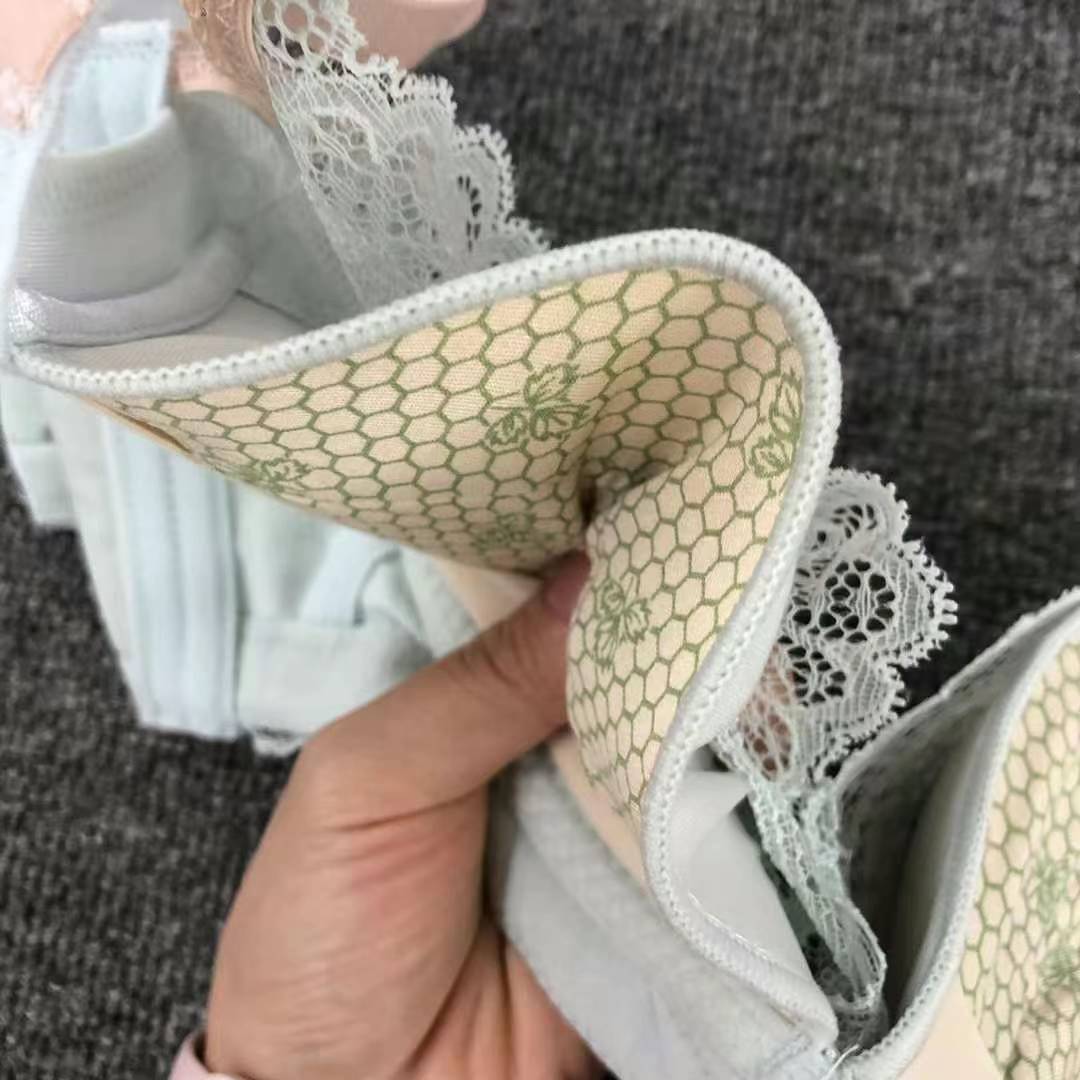 Nuevo sujetador de alta calidad de moda de encaje jacquard transpirable ajustable cómodo tres botones de colado ropa interior mujer