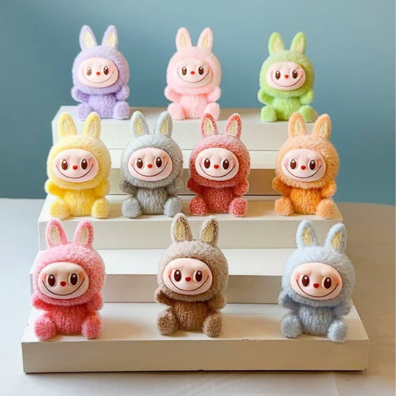 Labubu かわいいブラインドボックス labubu 漫画ハンドオフィスデスクトップワークステーションミニカーマカロン装飾品|undefined