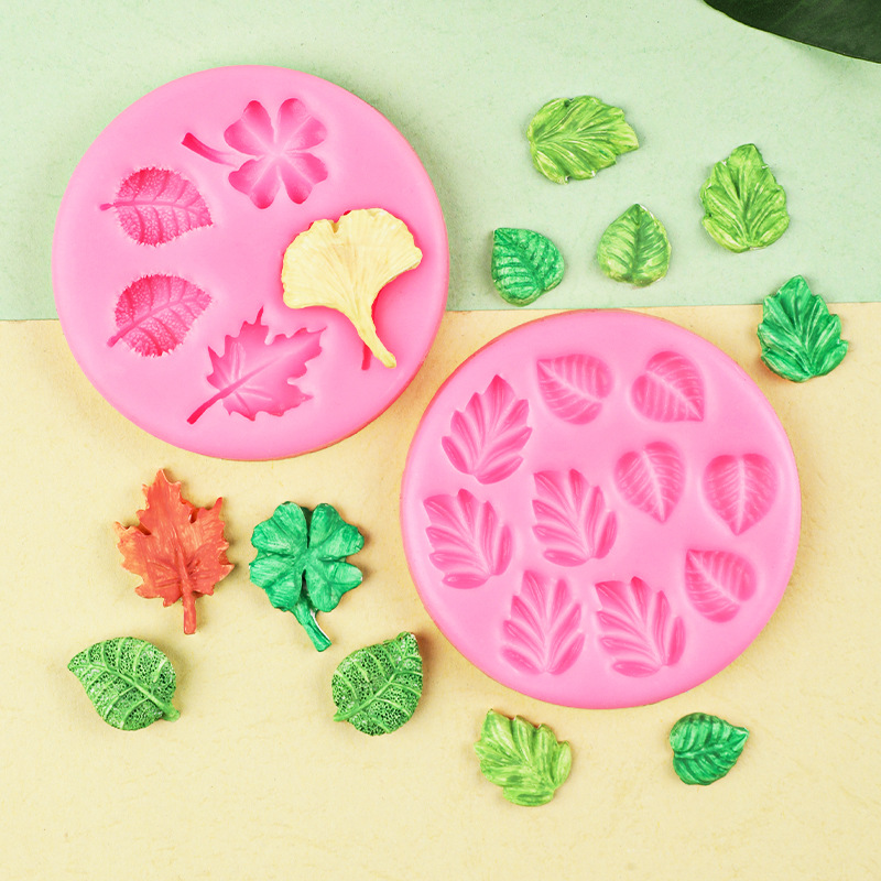 Hoja de arce ginkgo hoja forma de hornear pastel decoración molde de silicona epoxi yeso chocolate fondant Silicona