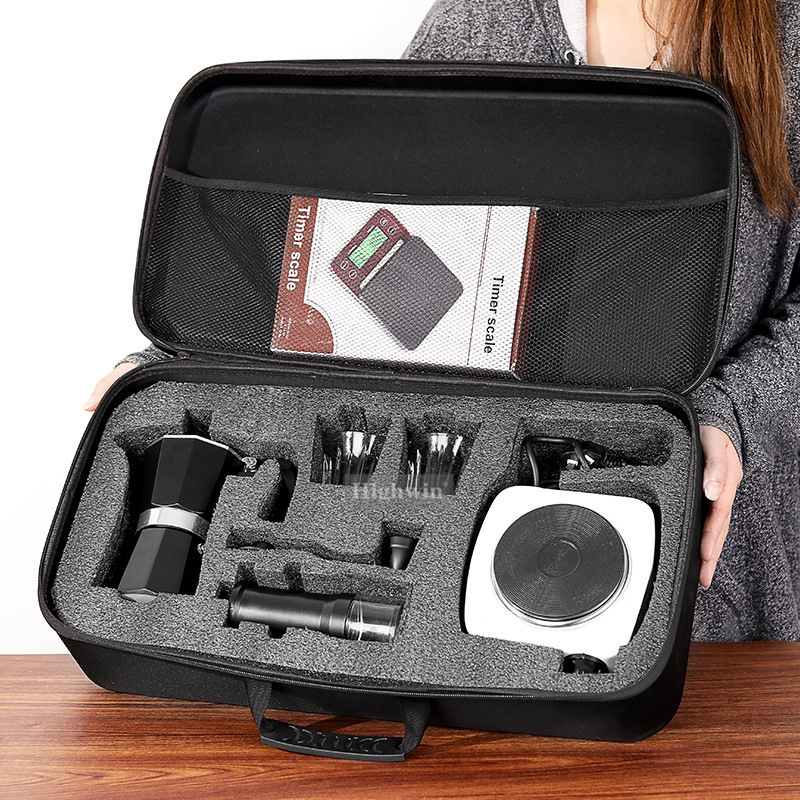 Kaiyu Single-Valve Moka Pot Set 6-Piece Portable Outdoor Camping Style Espresso Coffee Pot Customization Kaiyu Single-Valve Moka Pot Set 6-Piece Portable Outdoor Camping Style Espresso Coffee Pot Customization