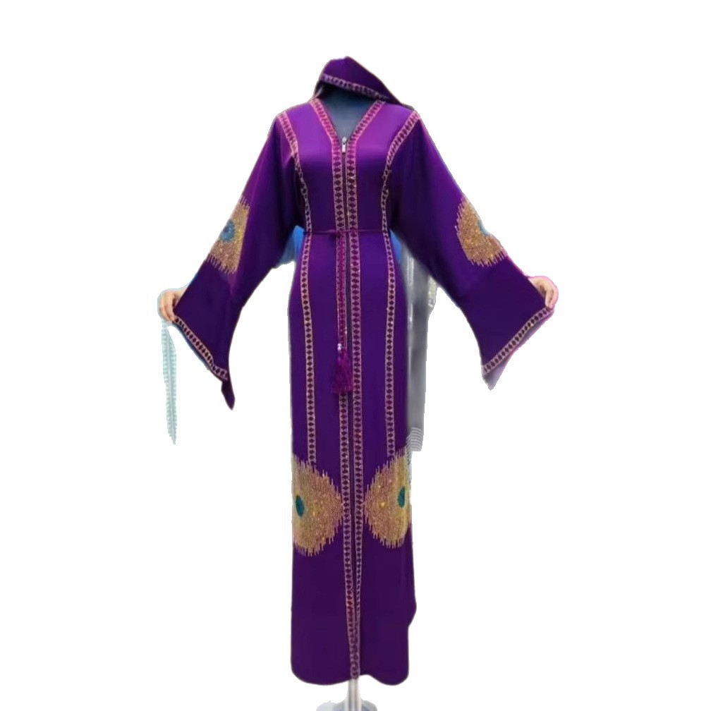 Elegant Abaya Plus Size Wedding High Waist Ladies Robe Dress Autumn Women's Clothing_ecoleips.com