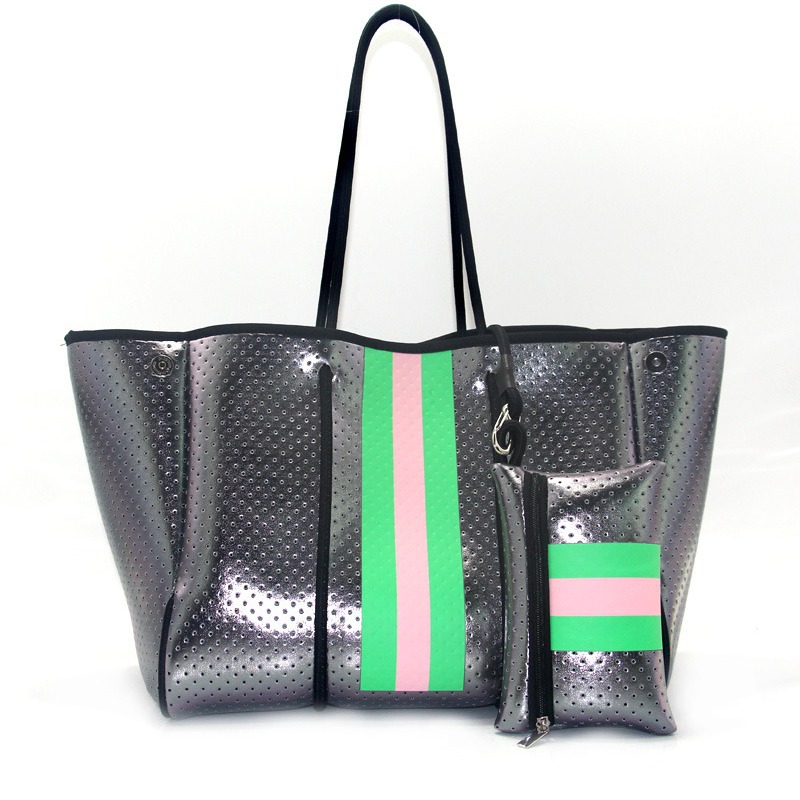 Perforated Waterproof Beach Tote Bag Large Capacity Crossbody_voghion.com