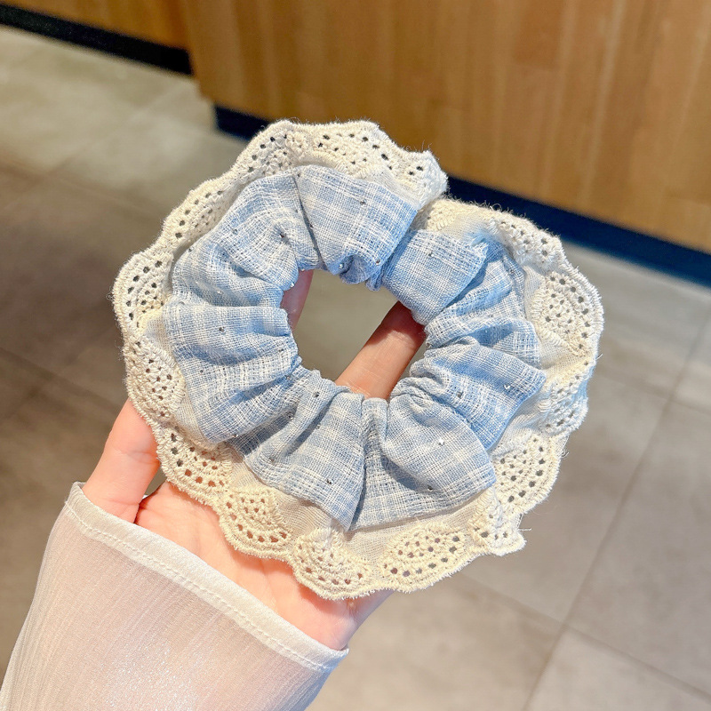 Cuerda para el cabello de intestino grueso coreano para mujer Cuerda para el cabello de alta calidad para niñas Cuerda para el cabello de alto valor Banda de goma Bufanda cuadrada Tcabeza de flor Accesorios para el cabello