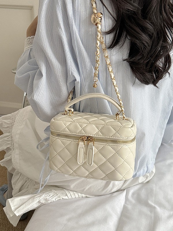 Bolso de mujer verano nuevo nicho coreano bolso de mano cuadrado de textura alta versátil bolso de cadena de diamante