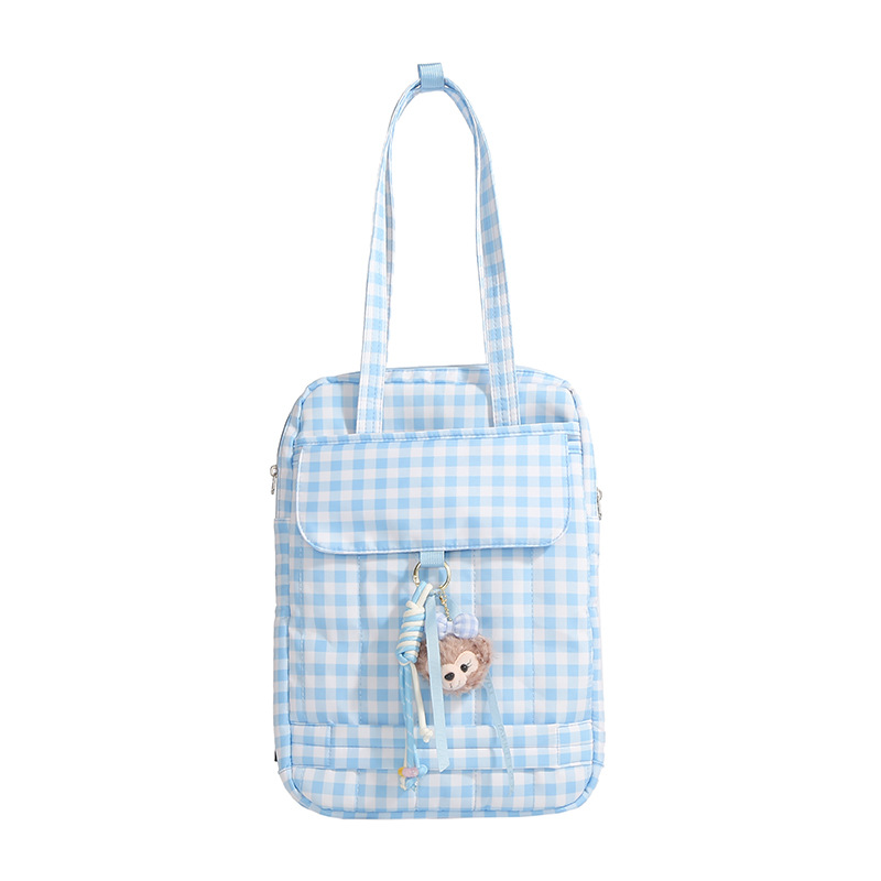 Korean-Style Simple Plaid Backpack 2026 New Model Fresh and Artistic School Bag for Middle and High School Students High-Value Backpack