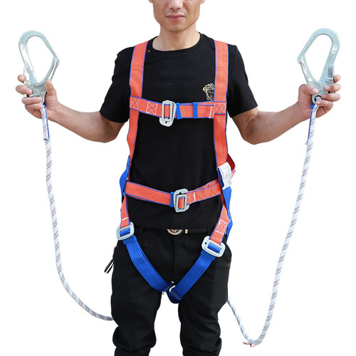 Standard safety belt, high-altitude work anti-fall safety belt, construction site five-point type electrician double back safety belt