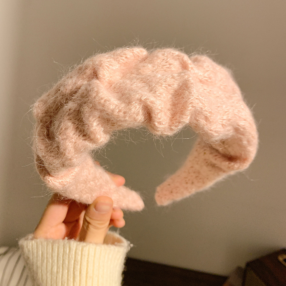 フレンチネットセレブヘアバンドヘアピンつば広レトロ秋冬帽子多用途ハイエンドソリッドカラーヘッドバンド洗顔ヘアアクセサリーファッション