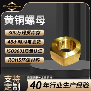 H62黄铜螺母加工CU2环保铜六角螺母螺帽铜嵌件螺母铜螺母可定制