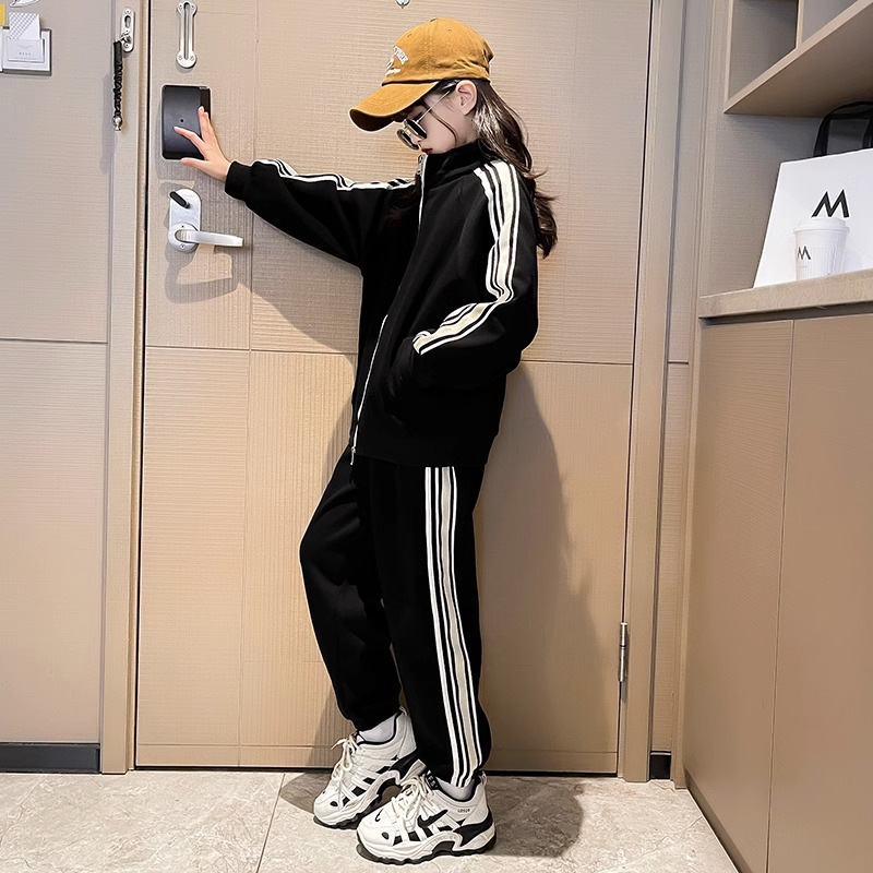 Girls' Set 2023 New Network Red Fashionable Chinese Big Boy Spring and Autumn Fashion Casual Sports Two Piece_voghion.com