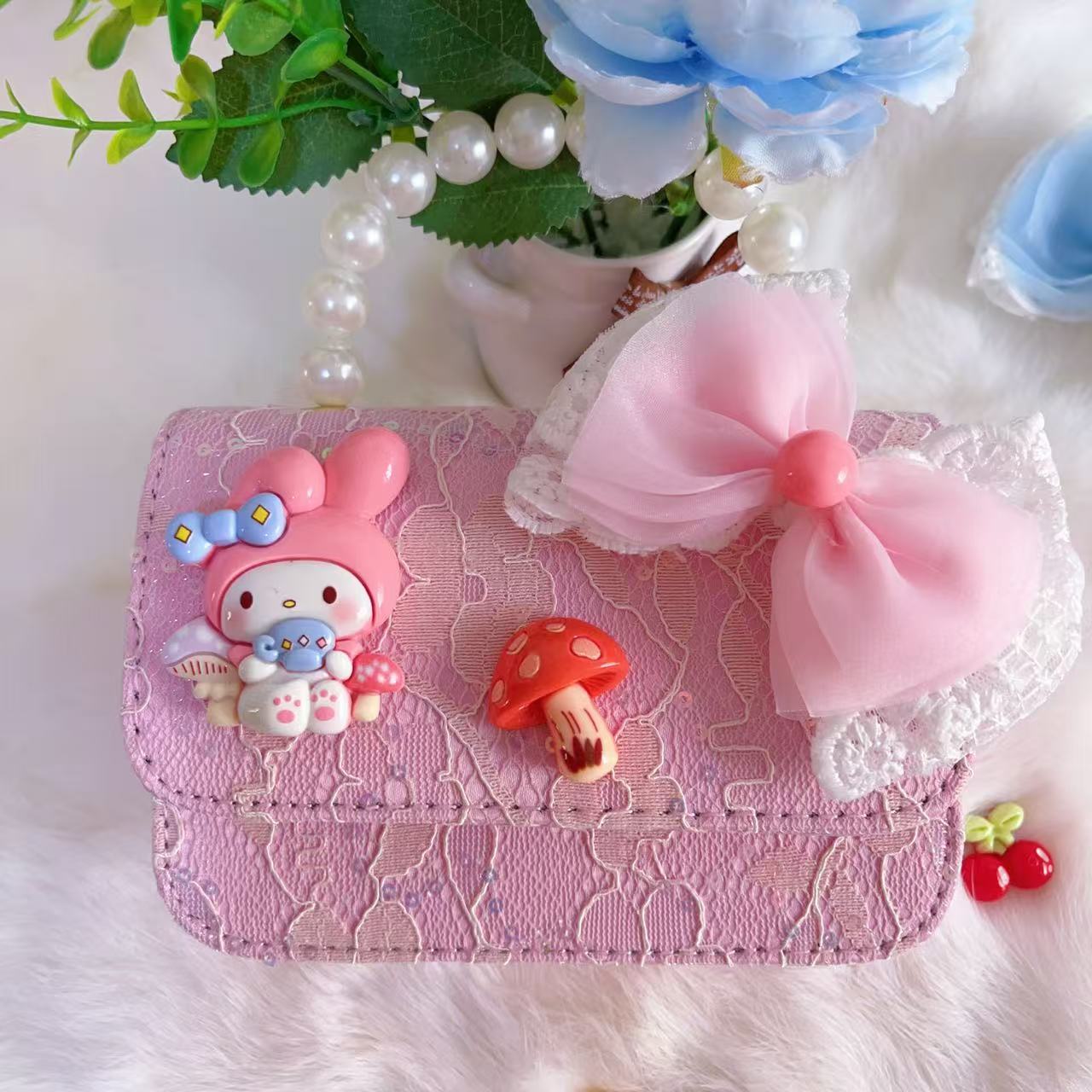 Bagos de hombro para niños primavera y verano frescos bolsos de perlas para niñas Aisha pequeña princesa bolsos de mochila de estilo extranjero