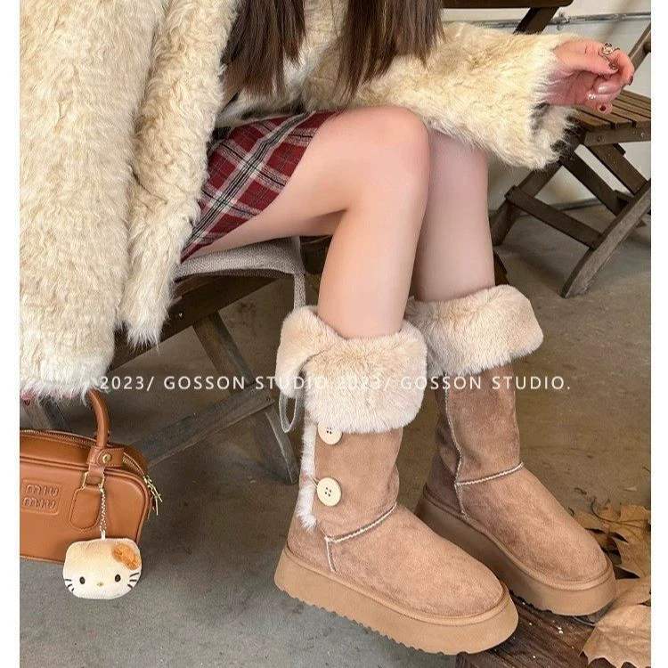 Keep warm non-slip low boots, 2024 years, mid-length