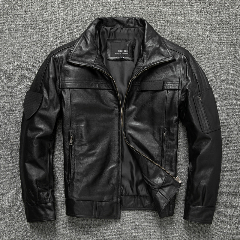 Flight Suit, First-Layer Cowhide Leather Jacket for Men, Pilot Leather Jacket, Large Size Casual Padded Jacket Flight Suit, First-Layer Cowhide Leather Jacket for Men, Pilot Leather Jacket, Large Size Casual Padded Jacket