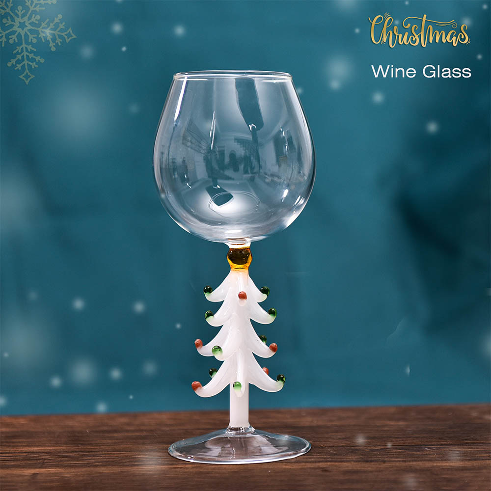 Estilo creativo ins vino vidrio Navidad vino vidrio hogar sala de estar copa de cristal árbol de Navidad vidrio champán