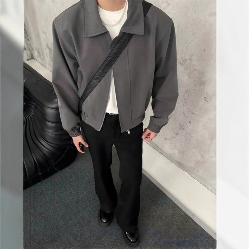 Executive Jacket Cleanfit Black Shoulder Pad Jacket Boys Short Handsome High-End Men's American Pilot Executive Jacket Cleanfit Black Shoulder Pad Jacket Boys Short Handsome High-End Men's American Pilot