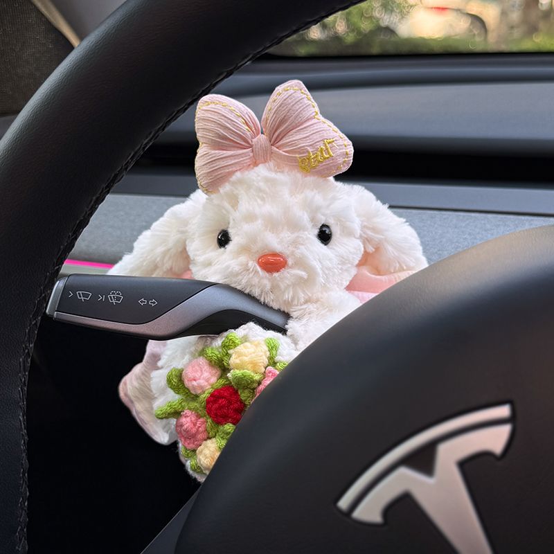 Car Interior Decorations for Women, High-End Car Wiper Dolls, Turn Signal Lights, Creative and Cute Gear Shift Decorations