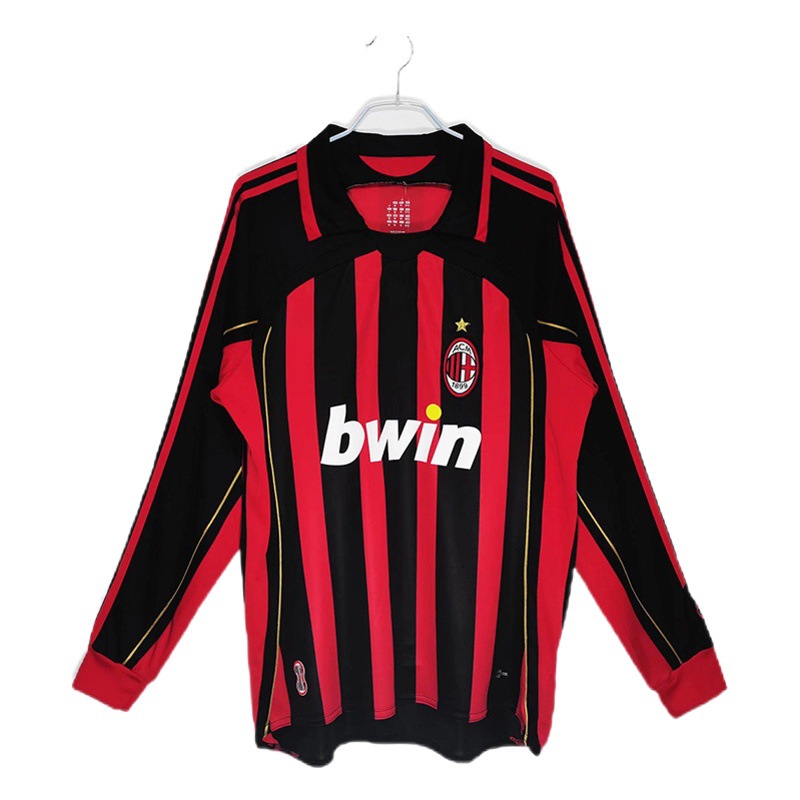 AC Milan Retro Champions League Manga larga No. 22 Camiseta de fútbol inglesa No. 9 Juego de camiseta de Inji