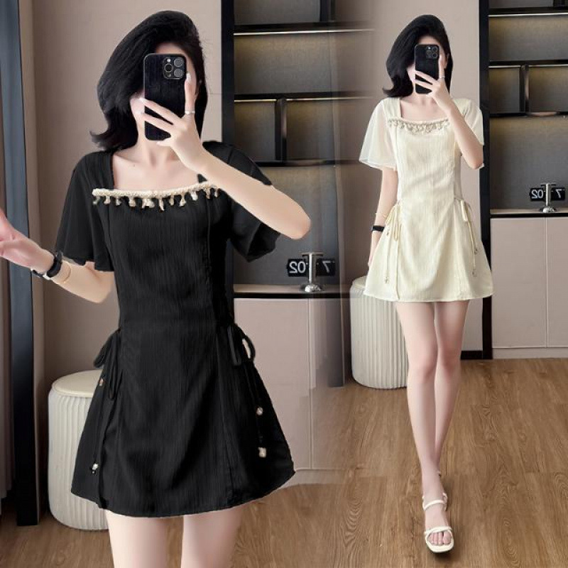 French Socialite Style Short-Sleeved Tassel Design Dress Suit for Women, Light and Mature Style Wide-Leg Shorts Two-Piece Set