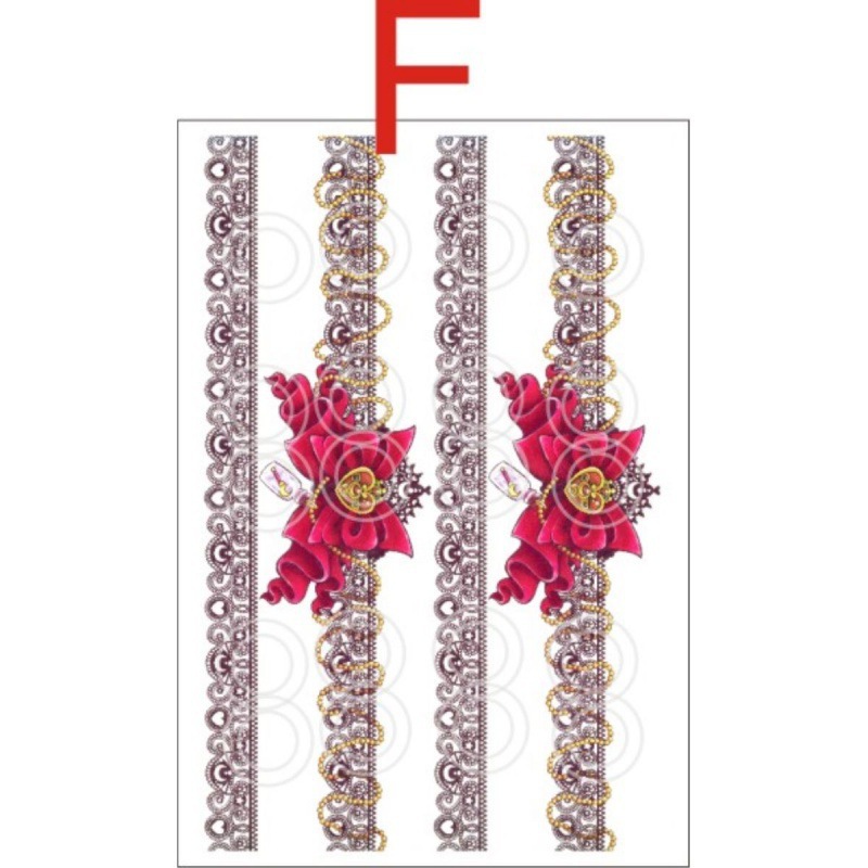 黒模擬レース太ももリボンレースレッグリングタトゥーステッカー防水女性の持続的なセクシーな手首女の子