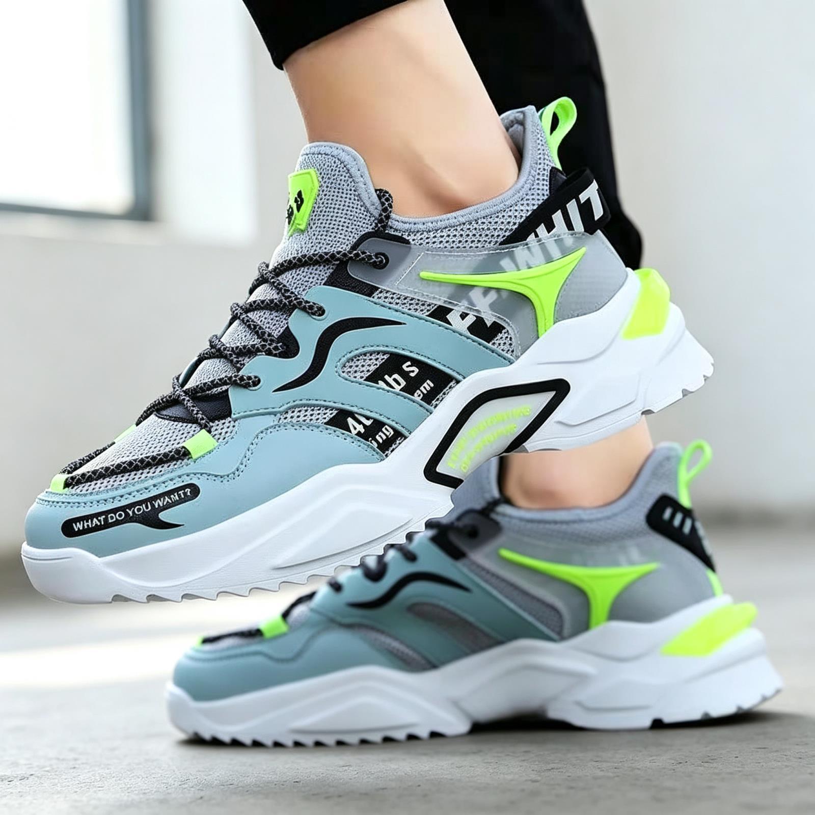 New Style Fly-knit Breathable Running Trendy For Men, Foreign Trade Korean-style Sports Shoes, Men's Dad_vogvips.com