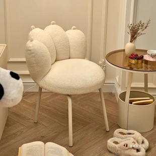 Internet Celebrity Makeup Chair Cream Style Cat Claw Stool Girls Bedroom Dresser Stool Backrest Home Light Luxury Manicure Swivel Chair