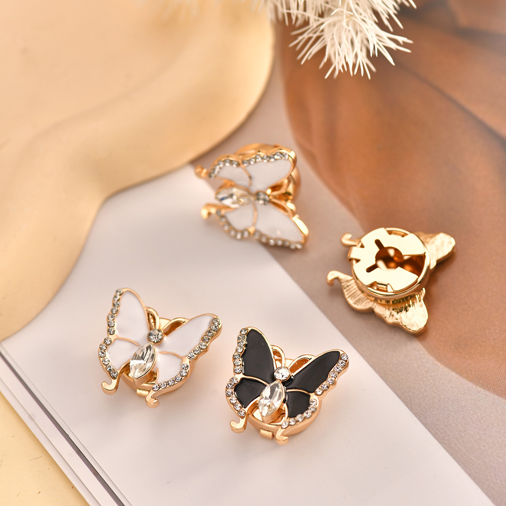 Alloy Material 1 Piece Elegant Korean Style Butterfly Alloy Diamond Women's Cufflinks