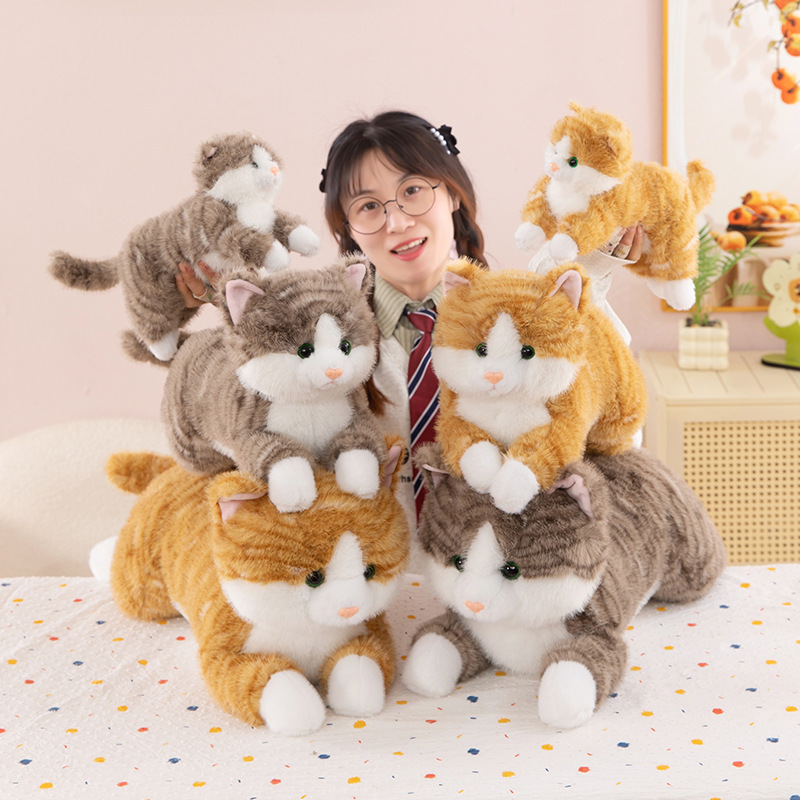 かわいい模擬三毛猫人形模擬子猫人形枕女の子のための縫いぐるみ人形ぬいぐるみ卸売|undefined