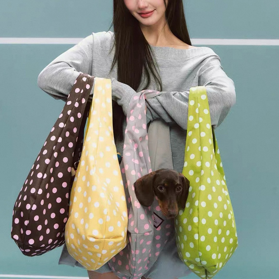 ROSYDOEDIAN bag, different style, hobo underarm bag, Korean style, same as Ruth's, rdd polka dot tote, popular small red bag