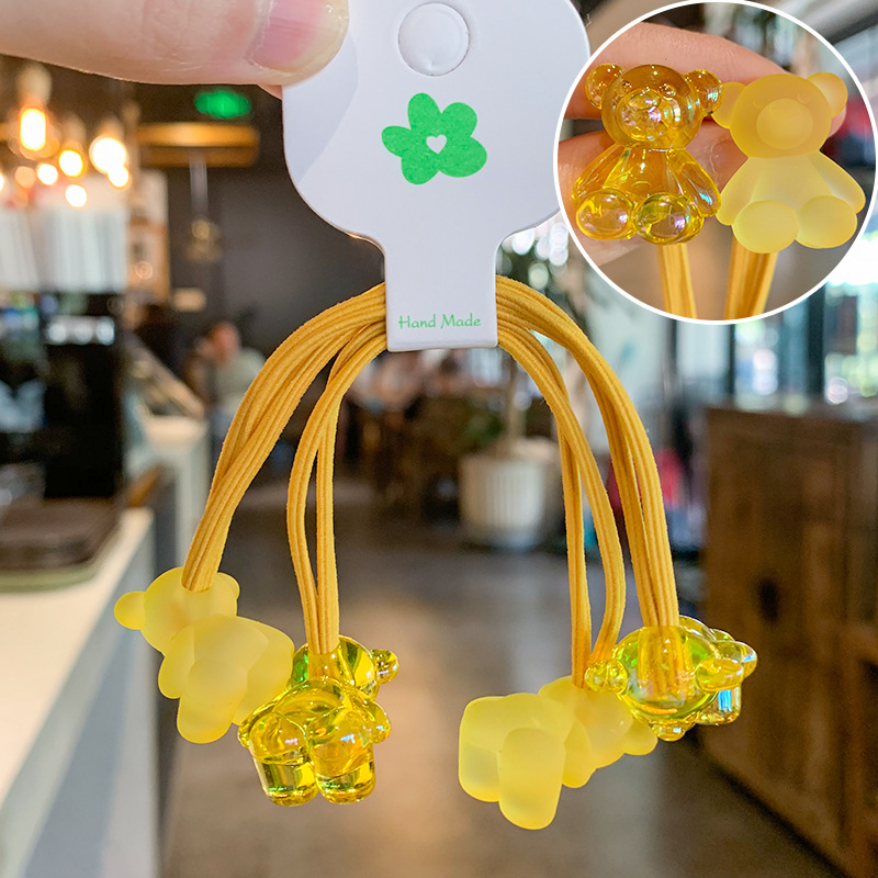 GG & MM helado color suave caramelo oso pelo banda Niños Accesorios para el cabello de dibujos animados de las mujeres cuerda de pelo Cola de Caballo tocado