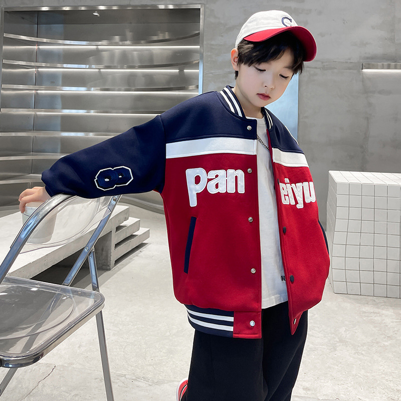 Children's Clothing Boys' Jackets Baseball Uniforms Spring & Fall 2025 New Medium and Large Kidsren's Boys' Spring Cool and Handsome Street Clothes