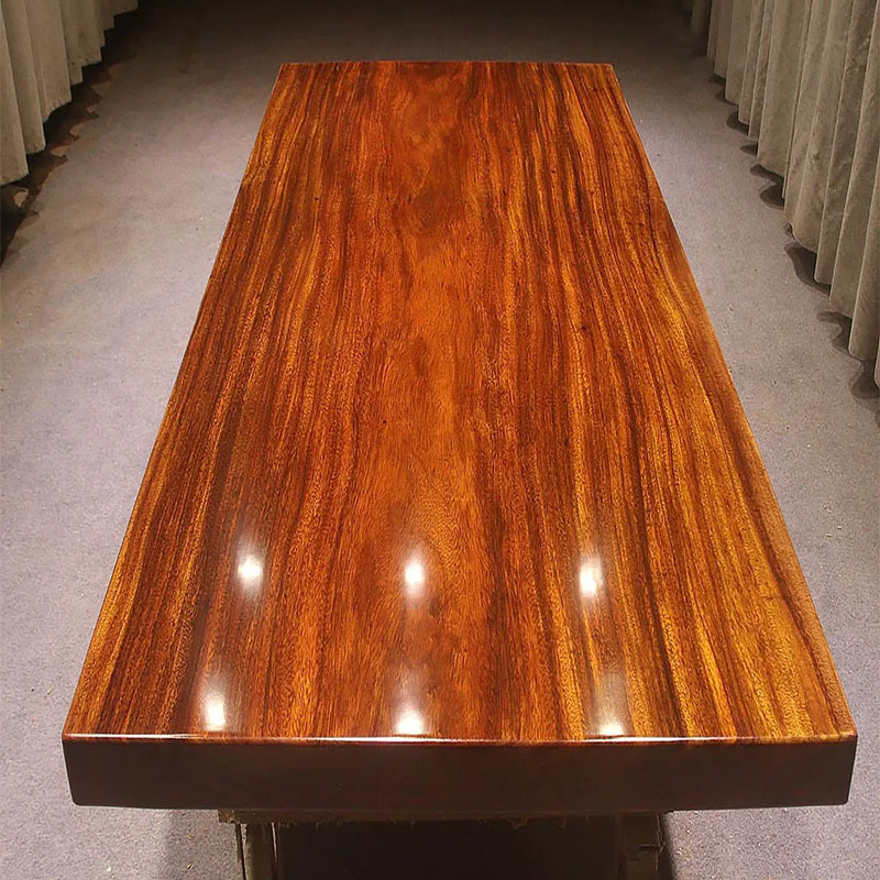 Okan Green Heart Sandalwood Solid Wood Large Board Desk Log Dining Table Zen Tea Table Mahogany Office Conference Table Whole Piece