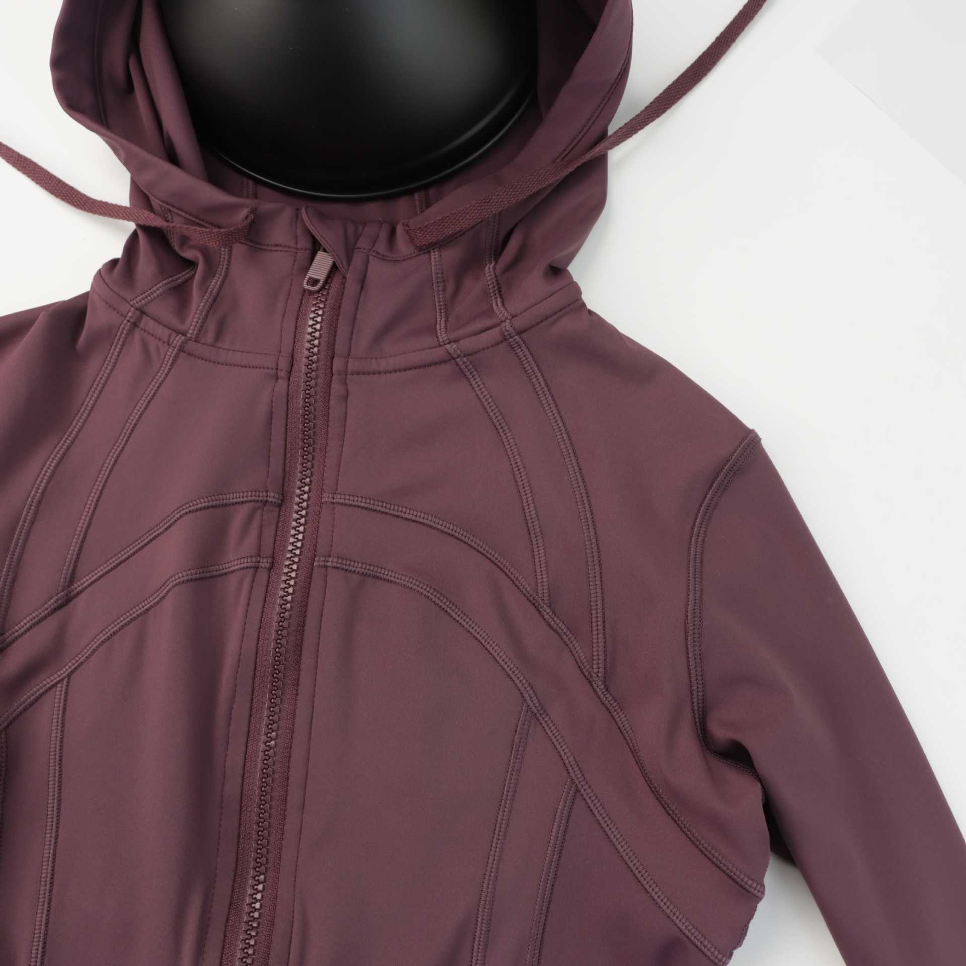Women's Hooded Flared Jacket Set Long Sleeved Fitted Elastic Fitness Running Yoga Sportswear_ecoleips.com