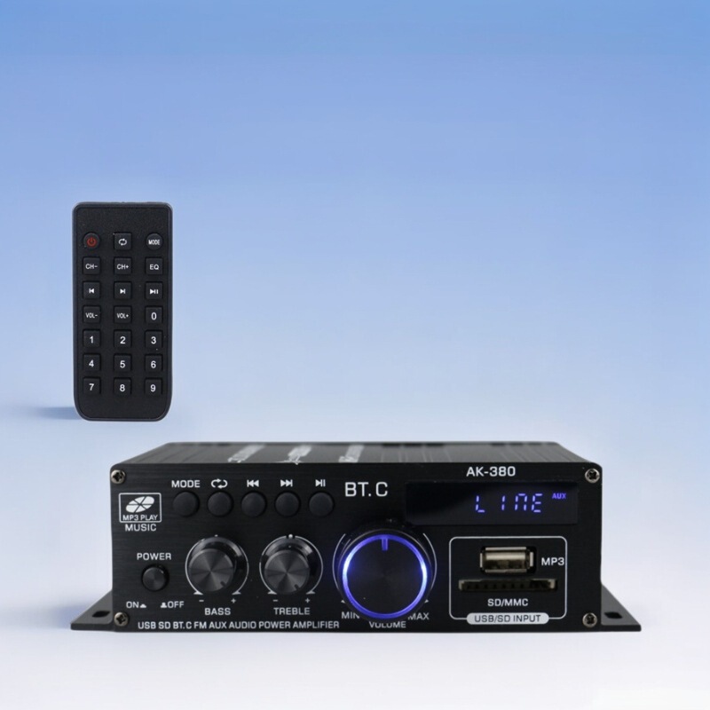 Ak380 Factory Wholesale Bluetooth Car Home 12V Amplifier Cross-Border E-Commerce Hot Foreign Trade Amplifier