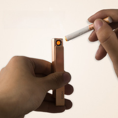 zobo正牌超薄USB充電打火機男女防風創意個性禮品迷你電子點煙器