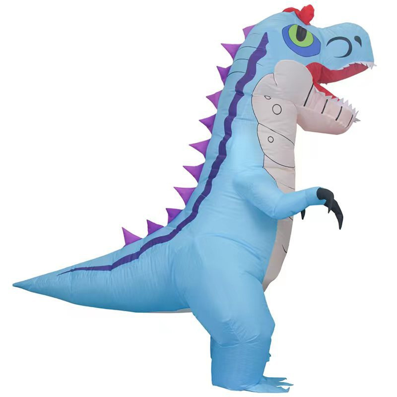 Amazon explosión impresa inflatable T-Rex disfraz Halloween multicolor T-Rex disfraz de fiesta disfraz de muñeca