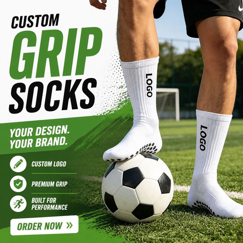 New Design Custom Non-Slip Grip Socks Unisex Knitted Football Socks Solid Color Custom Grip Football Socks