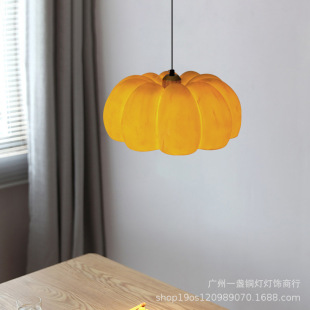 南瓜灯日式吊灯餐厅灯复古灯具茶室书房餐桌吧台中古卧室床头吊灯-阿里巴巴
