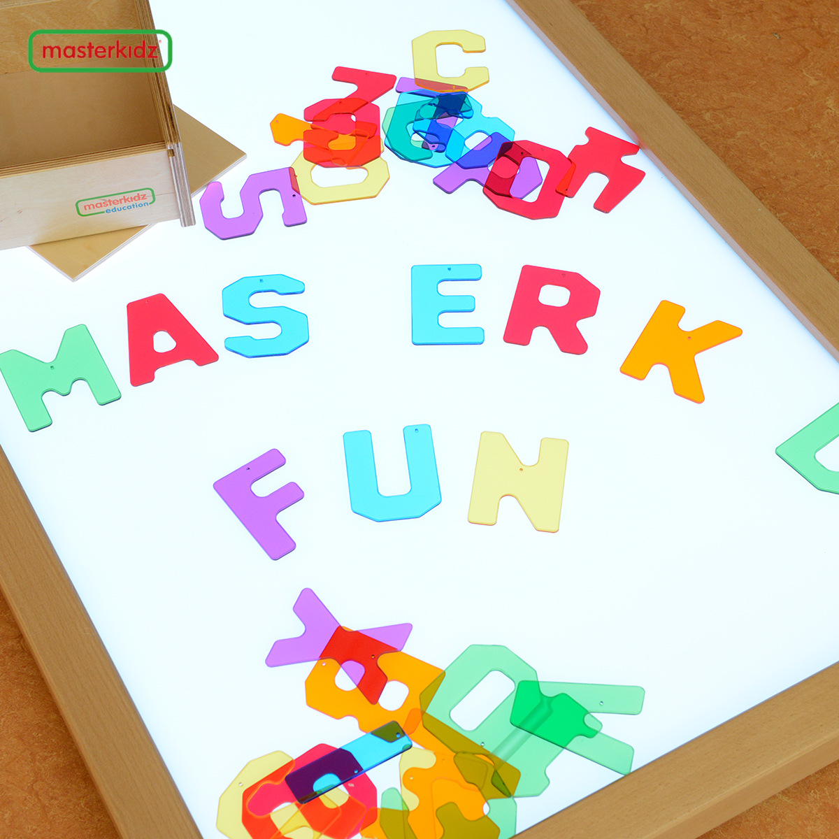 masterkidz To'rtburchaklar aqlli ko'p rangli LED o'quv yorug'lik qutisi o'quv qo'llanmasi