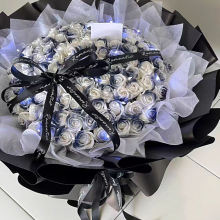 马耳他蓝玫瑰花束仿真花永生香皂花送男女朋友闺蜜生日节日礼物